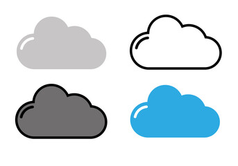 Poster - Cloud computing icon. Line, glyph and filled outline colorful version, abstract cloud outline and filled vector sign. Symbol, logo illustration. Different style icons set. Vector 10EPS.