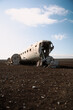 old plane on a beach in iceland
