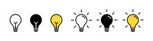 Lamp Bulb Idea Icon. Lightbulb Creativity Inspiration Elements