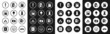 © Oksana - Set Photo frames, Racket for playing table tennis, Picture landscape, Joystick arcade machine, Chess symbol, Casino chip cards, Playing with heart and Tourist tent icon. Vector