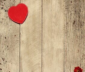 heart on a rustic wood background