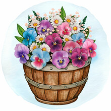 Basket With Flowers