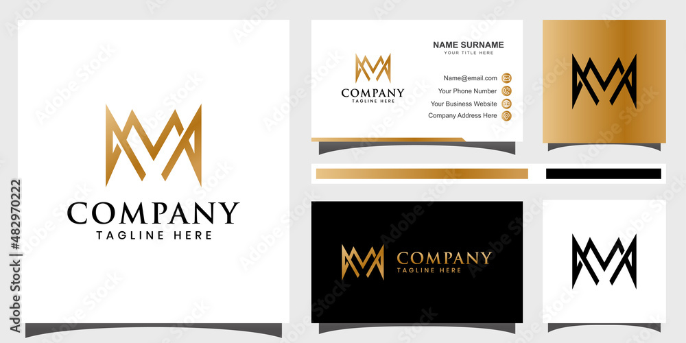initial letter M crown logo for jewelry, king royal brand company logo ...