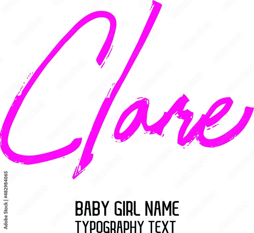 Clare Lettering Styles Clare Name for Baby Girl in Stylish Lettering Cursive Dork Pink Color ...