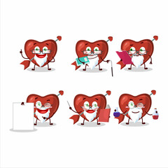 Poster - Professor cupid love arrow academic cartoon character working on laboratory