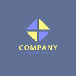 © Nanda Maulana - Geometry Triangle Plus Square Colorful Blue and Yellow Logo Minimalist. This Logo Perfect For Company Industry, Service, Factory, Games, Community, Etc and File Editable