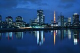 Fototapeta  - 東京タワーの光が反射する運河