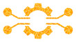 © Sergey - Vector golden gear electronics integration mosaic icon. Gear electronics integration is isolated on a white background. Golden items collage based on gear electronics integration icon.