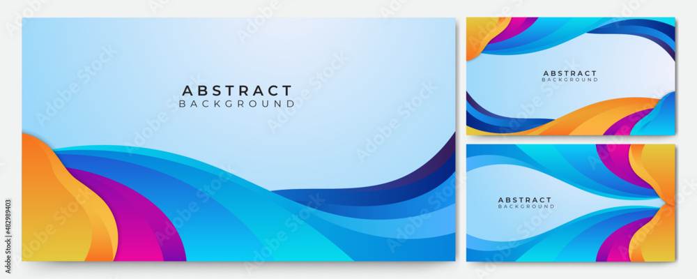 gradient wave blue orange purple colorful abstract geometri design ...