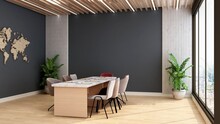 Modern Office Meeting Room For Company Wall Logo Mockup