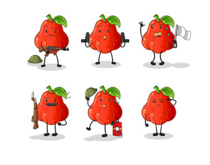 Poster - water apple troops character. cartoon mascot vector