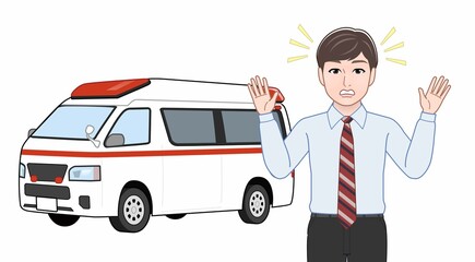 Canvas Print - 車とネクタイをした男性