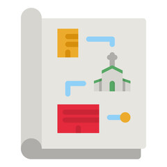 Canvas Print - planning flat icon