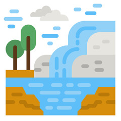 Wall Mural - waterfall flat icon