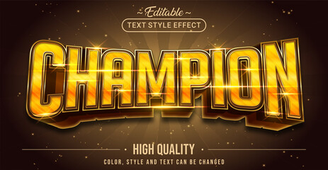 Fototapete - Editable text style effect - Champion text style theme.