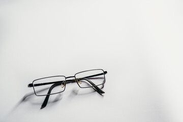 classic glasses for vision on a white background