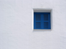  Blue Window On The White Wall