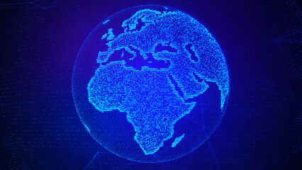 Wall Mural - earth globe. background with light effect. global international connectivity background. 3d illustra