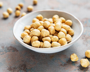 Canvas Print - Peeled hazelnuts