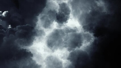 Wall Mural - 4k thunderstorm, dark cloud lightning strike