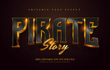 Gold pirate text effect template