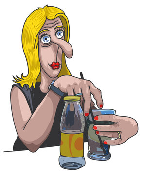 Femme avec une boisson