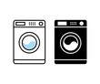 Washing machine vector illustration set.