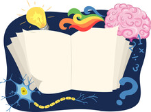 Open Book Brain Illustration
