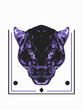 Panther head and geometric lines, 3D rendering, illustration for use as print, logo, emblem and other