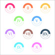 © Aniket - Colorful info-graphic roman numbers can be use to create presentation. Bullet points roman numbers one to ten. Oval shape vector numbers.