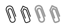 Paper Clip Vector Icons Set. Paperclips In Flat Style. Office Paper Clip Sign