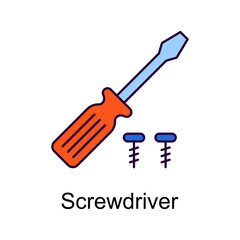 Screwdriver vector Filled Outline Icon Design illustration. Home Improvements Symbol on White background EPS 10 File