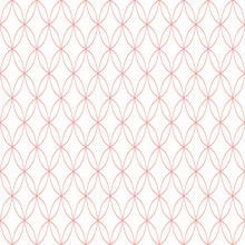 Seamless Vector Red Ornament In Arabian Style. Geometric Abstract Pink Background. Grill With Pattern For Wallpapers And Backgrounds