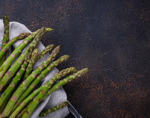 Fresh raw ripe green asparagus