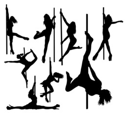 Sticker - pole dance activity silhouette