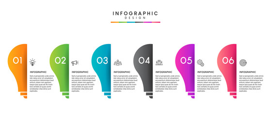 Wall Mural - Steps business timeline process infographic template design with icons