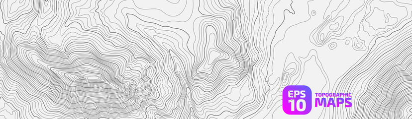 Wall Mural - the black on white contours vector topography stylized height of the lines. the concept of a conditi