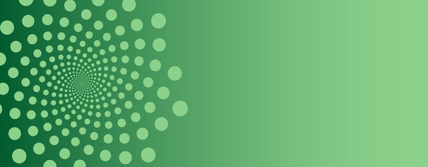 Wall Mural - Minimal abstract green organic eco natural background template with golden ratio elements. Geometric website header or banner design with spiral circle fibonacci pattern for sustainable business.
