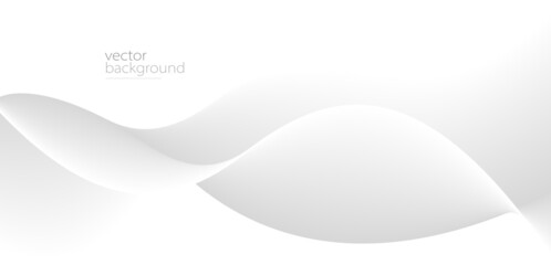 Smooth flow of wavy shape with gradient vector abstract background, light grey design curve line energy motion, relaxing image or technology.
