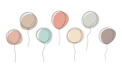 A single line balloon shape for a minimalist decoration.