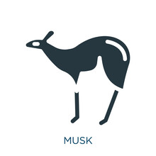 Musk Vector Icon. Musk, Perfume, Cosmetic Filled Icons From Black Flat Forest Animals Concept. Isolated Glyph Icon, Vector Illustration Symbol Element For Web Design And Mobile Apps
