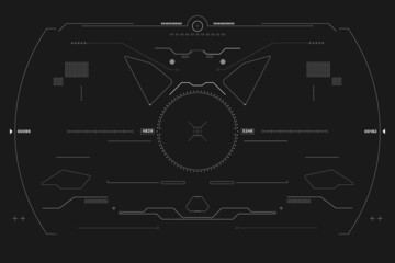 Leinwandbilder - HUD Modern Scifi Design Interface Monitoring Screen System Element .Crosshair Security Check Technology Template For Game, UI, UX, Infographic