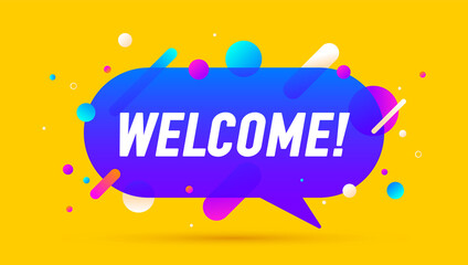 Canvas Print - welcome, speech bubble. explosion burst design, fun speech bubble. banner, poster, speech bubble wit
