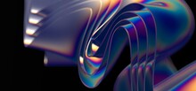 Rendering Abstract Background With Holographic Twisted Shapes