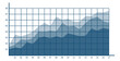 © YummyBuum - Stacked area chart. Blue information analysis sample