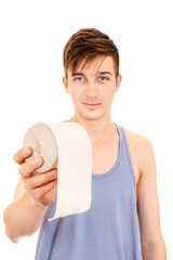 Wall Mural - Man with a Toilet Paper