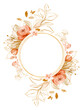 © KeepMakingArt - Golden Floral Frame of Soft Watercolor and Line Art Flowers