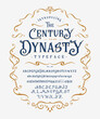 Font The Century Dynasty. Vintage label, logo.