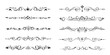 © Verachana - Set of ornate text delimiters, dividers, page bottom decoration lines, borders, or vignettes. Hand-drawn elements