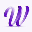 Letter W. Creative logo with violet gradients.